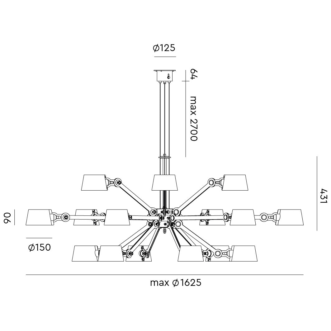 Plafondlamp Tonone BOLT Chandelier 18 arm