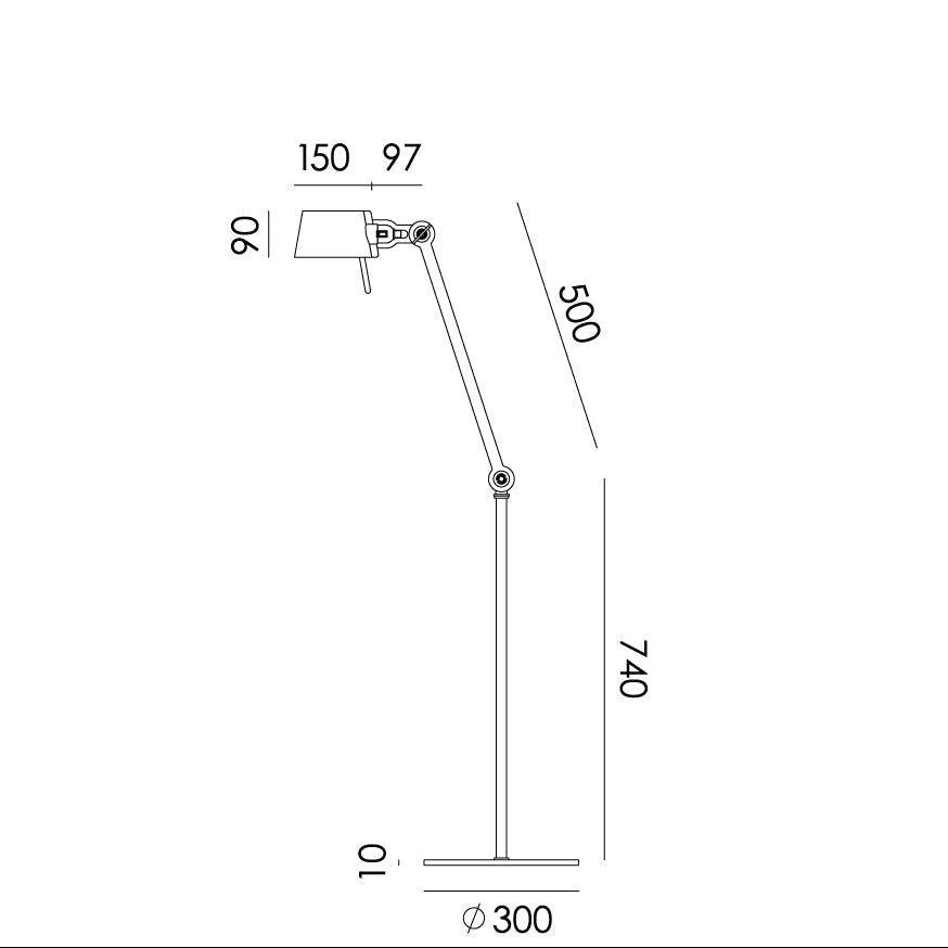 Vloerlamp Tonone BOLT Floor 1 arm sidefit