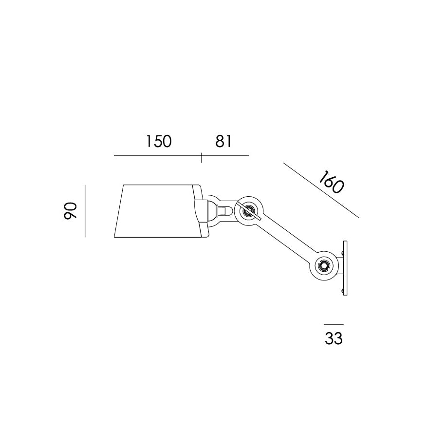 Wandlamp Tonone BOLT Wall Sidefit Small Install/with cord