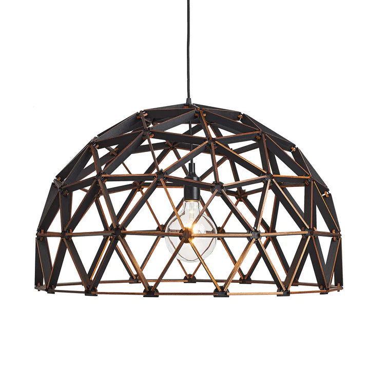 Hanglamp Binthout Koepel zwart essen hout