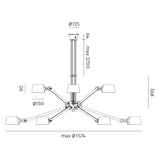 Plafondlamp Tonone BOLT Chandelier 12 arm