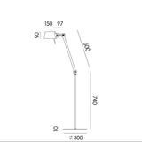 Vloerlamp Tonone BOLT Floor 1 arm sidefit