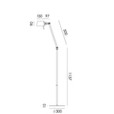 Vloerlamp Tonone BOLT Floor long 1 arm sidefit