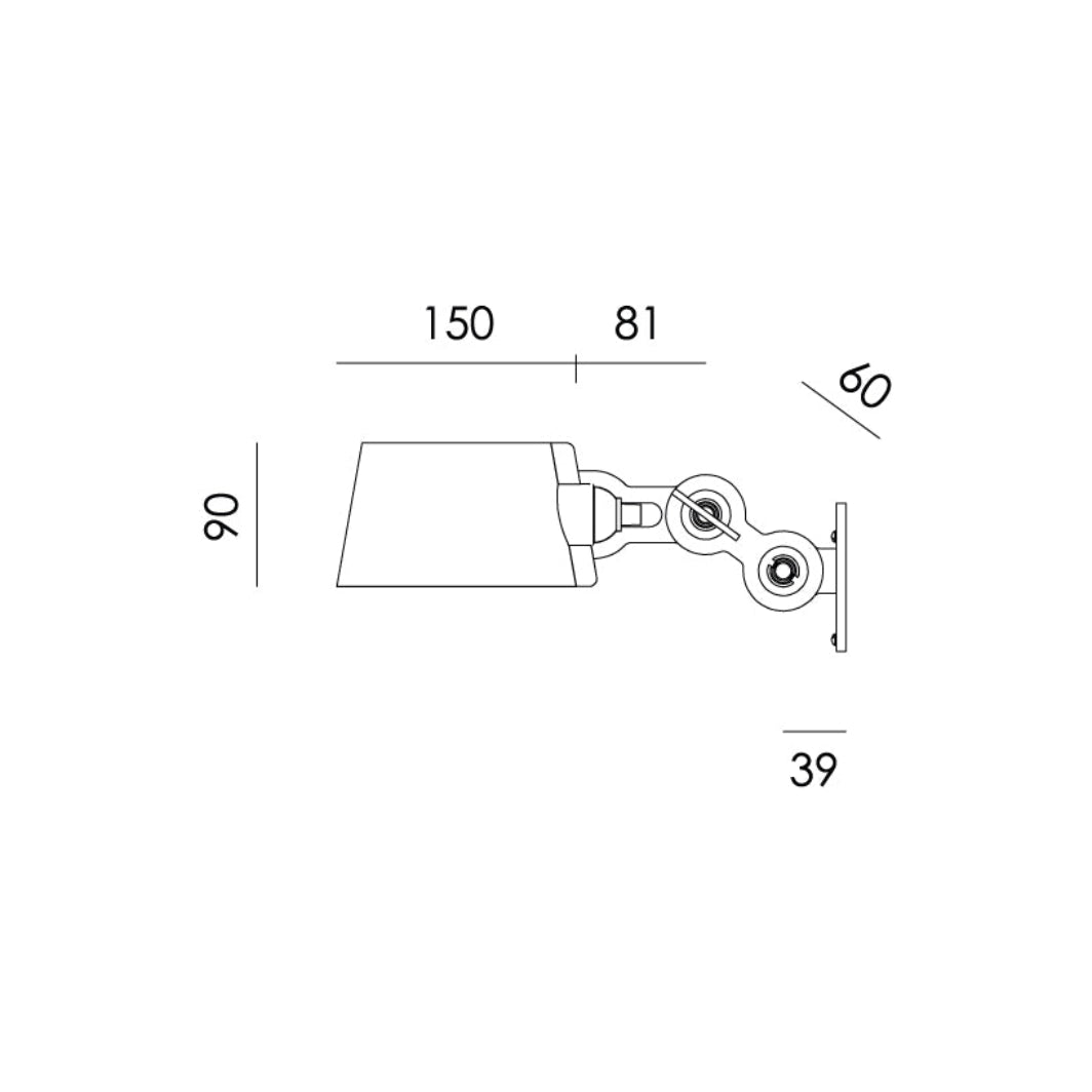 Wandlamp Tonone BOLT Wall sidefit mini Install/with cord