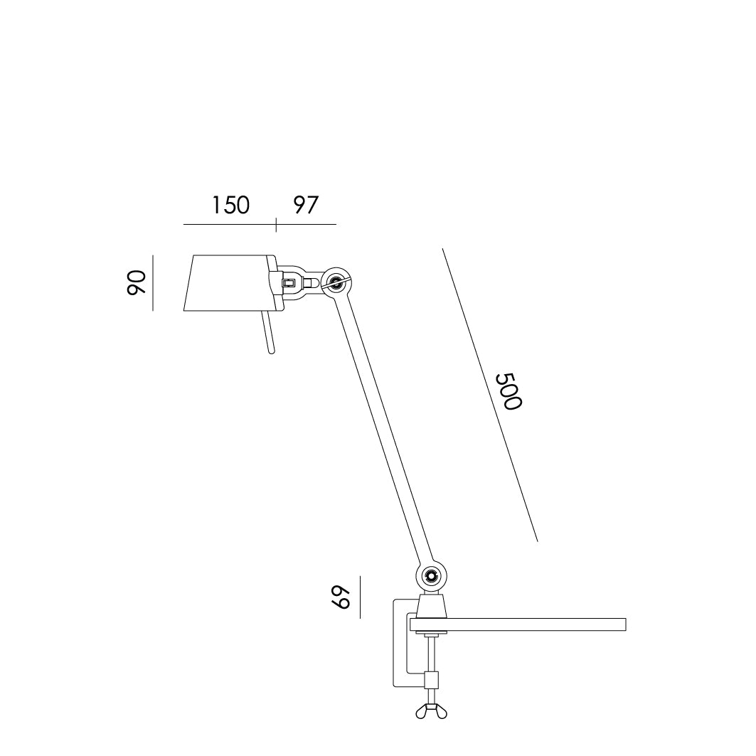 Bureaulamp Tonone BOLT 1 arm met klem