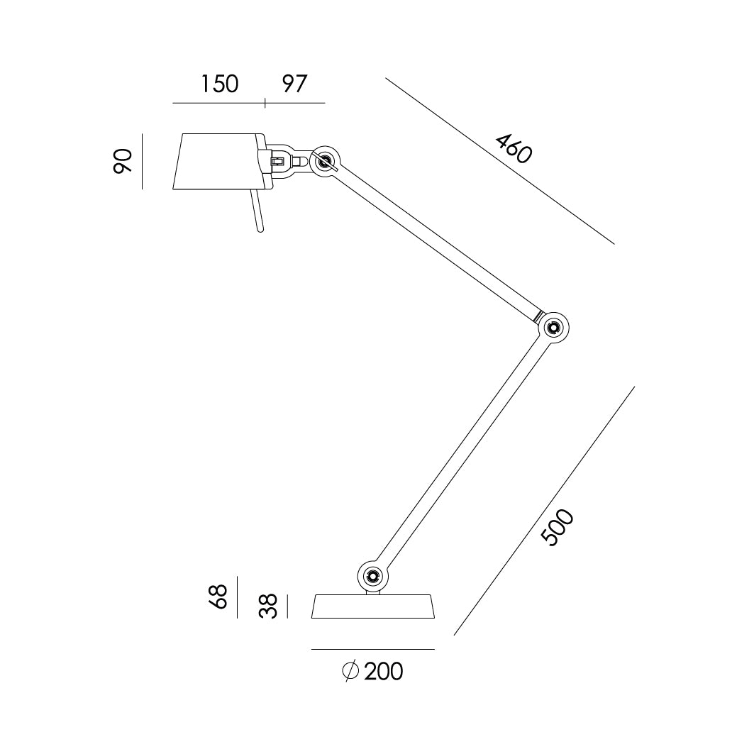 Bureaulamp Tonone BOLT 2 arm met voet