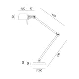 Bureaulamp Tonone BOLT 2 arm met voet