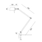 Bureaulamp Tonone BOLT 2 arm met klem